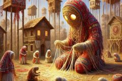 DALL·E-2025-06-30-20.30.47-Extreme-close-up-photorealistic-surreal-village-scene-inspired-by-Hieronymus-Bosch-and-Milic-of-Macva-without-visible-eyes.-In-the-center-a-folklor