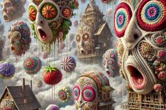 DALL·E-2025-06-30-20.31.26-Extreme-close-up-photorealistic-surreal-village-scene-in-the-sky-inspired-by-Hieronymus-Bosch-and-Milic-of-Macva.-The-dreamlike-landscape-floats-amo