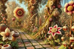 DALL·E-2025-06-30-20.32.18-Photorealistic-surreal-botanical-garden-inspired-by-Milic-of-Macva.-The-garden-is-filled-with-an-incredible-variety-of-plants-—-oversized-flowers-with