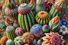 DALL·E-2025-06-30-20.32.28-Extreme-close-up-photorealistic-surreal-botanical-garden-scene-inspired-by-Milic-of-Macva.-A-variety-of-fantastical-flowers-—-cactus-like-blooms-and-