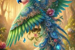 DALL·E-2025-09-20-16.07.12-An-ultra-hyperrealistic-vertical-full-body-portrait-of-a-fantastical-parrot-shown-perched-gracefully-in-a-magical-forest.-Its-entire-body-is-richly-d