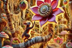 DALL·E-2025-06-30-20.32.25-Extreme-close-up-photorealistic-surreal-botanical-garden-scene-inspired-by-Milic-of-Macva-in-full-daylight-during-summer.-The-focus-is-on-an-intrica