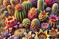 DALL·E-2025-06-30-20.32.30-Extreme-close-up-photorealistic-surreal-botanical-garden-scene-inspired-by-Milic-of-Macva.-A-variety-of-fantastical-flowers-—-cactus-like-blooms-and-