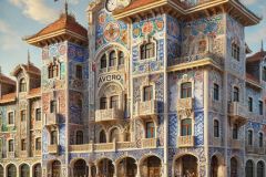 DALL·E-2025-06-30-20.33.02-Photorealistic-surreal-reinterpretation-of-the-Aveiro-Railway-Station-expanded-and-richly-detailed-in-the-style-of-Milic-of-Macva.-The-building-is-mu