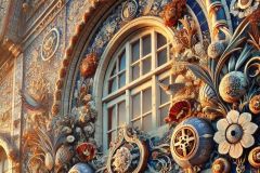 DALL·E-2025-06-30-20.33.36-Extreme-close-up-photorealistic-surreal-reinterpretation-of-the-Aveiro-Railway-Station-in-the-style-of-Milic-of-Macva-with-even-more-ornate-detail.-