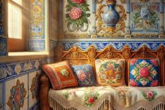 DALL·E-2025-06-30-20.34.08-Extreme-close-up-photorealistic-surreal-detail-inside-the-Aveiro-Railway-Station-reimagined-in-the-style-of-Milic-of-Macva.-The-scene-highlights-a-b