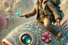 DALL·E-2025-09-20-16.14.43-An-ultra-hyperrealistic-vertical-close-up-surreal-scene-inspired-by-Mary-Ooms-showing-a-young-adventurer-riding-on-the-back-of-a-massive-fantastical-