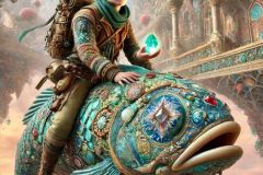 DALL·E-2025-09-20-16.14.46-An-ultra-hyperrealistic-vertical-close-up-surreal-scene-inspired-by-Mary-Ooms-showing-a-young-adventurer-riding-on-the-back-of-a-massive-fantastical-