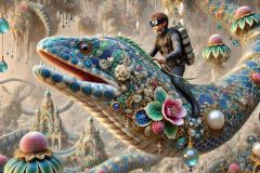 DALL·E-2025-09-20-16.14.59-An-ultra-hyperrealistic-horizontal-wide-surreal-scene-inspired-by-Mary-Ooms-showing-a-young-adventurer-riding-on-the-back-of-a-massive-fantastical-mo