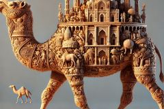 DALL·E-2025-07-01-20.09.08-A-photorealistic-image-of-a-camel-in-bright-daylight-with-its-entire-body-appearing-as-if-carved-from-wood-in-intricate-bas-relief-style-resembling-