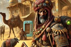 DALL·E-2025-07-01-20.12.41-A-highly-detailed-extreme-close-up-photorealistic-image-in-bright-daylight-blending-post-apocalyptic-and-Arabian-themes-in-the-surreal-style-of-Mili