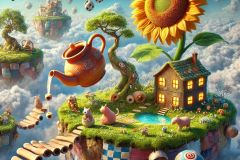 DALL·E-2025-07-01-20.14.06-An-extreme-close-up-photorealistic-and-surreal-image-of-a-joyful-and-imaginative-floating-village-above-the-clouds-inspired-by-Yugoslav-naive-art.-N