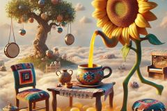 DALL·E-2025-07-01-20.14.10-An-extreme-close-up-photorealistic-and-surreal-image-of-living-strange-objects-in-a-floating-village-above-the-clouds-inspired-by-Yugoslav-naive-ar