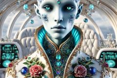 DALL·E-2025-09-20-16.16.18-An-ultra-hyperrealistic-vertical-extreme-close-up-surreal-portrait-of-a-beautiful-humanoid-alien-seated-in-the-porcelain-cockpit-of-a-jewel-like-space