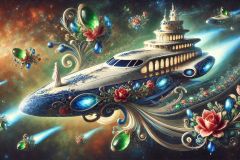 DALL·E-2025-09-20-16.16.34-An-ultra-hyperrealistic-horizontal-surreal-scene-in-the-style-of-Mary-Ooms-showing-a-fantastical-jewel-like-space-yacht-belonging-to-a-beautiful-woma