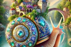 DALL·E-2025-09-20-16.17.22-An-ultra-hyperrealistic-vertical-close-up-surreal-scene-in-the-style-of-Mary-Ooms-showing-a-fantastical-snail-with-an-ornate-jewel-like-shell.-The-sn