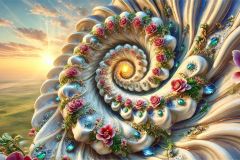 DALL·E-2025-09-28-17.34.32-An-ultra-hyperrealistic-horizontal-surreal-scene-in-the-style-of-Mary-Ooms-showing-a-gigantic-spiral-shaped-porcelain-flower.-Its-glossy-white-petals