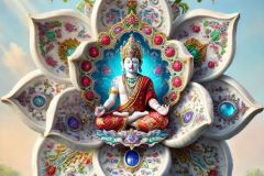 DALL·E-2025-09-28-17.35.20-An-ultra-hyperrealistic-vertical-surreal-scene-in-the-style-of-Mary-Ooms-showing-an-enormous-porcelain-flower-opened-wide-filling-the-frame-with-orn