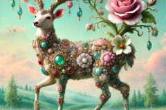 DALL·E-2025-09-28-17.37.00-An-ultra-hyperrealistic-vertical-surreal-scene-in-the-style-of-Mary-Ooms-showing-a-majestic-deer-standing-in-a-lush-green-meadow-under-a-pastel-summe