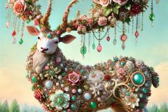 DALL·E-2025-09-28-17.37.03-An-ultra-hyperrealistic-vertical-surreal-scene-in-the-style-of-Mary-Ooms-showing-an-enormous-majestic-deer-dominating-the-frame.-The-deers-body-is-