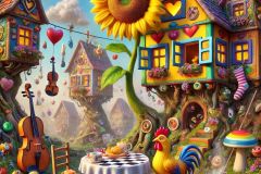 DALL·E-2025-07-01-20.14.31-An-extreme-close-up-photorealistic-and-surreal-image-of-a-joyful-and-strange-scene-in-a-colorful-floating-village-inspired-by-Yugoslav-naive-art.-A-