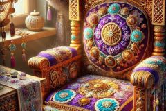 DALL·E-2025-07-01-20.21.22-Extreme-close-up-photorealistic-surreal-interior-scene-inspired-by-Milic-of-Macva.-A-richly-carved-folkloric-armchair-and-part-of-a-wooden-table-are-
