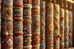 DALL·E-2025-07-01-20.22.01-Extreme-close-up-photorealistic-surreal-image-of-books-on-a-shelf-inspired-by-Milic-of-Macva.-The-books-are-standing-upright-in-front-of-the-viewer