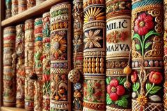 DALL·E-2025-07-01-20.22.03-Extreme-close-up-photorealistic-surreal-image-of-books-on-a-shelf-inspired-by-Milic-of-Macva.-The-books-are-standing-upright-in-front-of-the-viewer