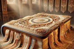 DALL·E-2025-07-01-20.22.11-Photorealistic-surreal-image-of-an-enormous-folkloric-book-resting-on-the-floor-of-a-grand-dimly-lit-hall-inspired-by-Milic-of-Macva.-The-book-is-ri