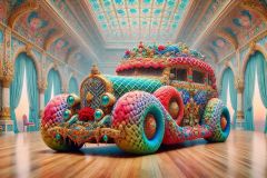 DALL·E-2025-09-28-17.39.56-An-ultra-hyperrealistic-horizontal-surreal-scene-showing-a-colossal-fantastical-automobile-woven-entirely-from-colorful-yarn-designed-in-ornate-Mary-