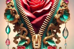 DALL·E-2025-09-28-17.41.26-An-ultra-hyperrealistic-vertical-close-up-surreal-scene.-A-large-ornate-zipper-runs-vertically-through-the-center-of-the-frame-partially-unzipped.-Fr