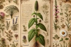 DALL·E-2025-07-02-20.21.28-A-beautifully-decorated-herbarium-page-featuring-medicinal-plants-in-photorealistic-style.-The-page-shows-one-detailed-plant-illustration-per-page-s
