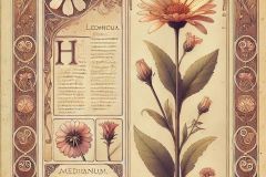 DALL·E-2025-07-02-20.21.40-A-single-beautifully-designed-herbarium-page-featuring-one-medicinal-plant-in-a-romantic-Art-Nouveau-style.-The-plant-such-as-calendula-or-lavender