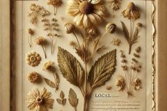 DALL·E-2025-07-02-20.22.50-A-close-up-photorealistic-view-of-a-herbarium-page-featuring-actual-dried-medicinal-herbs-such-as-chamomile-or-lavender.-The-dried-plant-is-shown-in-