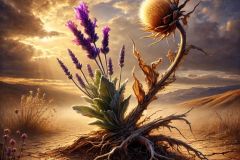 DALL·E-2025-07-02-20.24.06-A-photorealistic-yet-symbolically-surreal-image-inspired-by-the-style-of-Milic-od-Macve.-The-scene-shows-two-contrasting-plants-depicted-in-lifelike-d