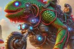 DALL·E-2025-07-02-20.26.02-A-photorealistic-surreal-daytime-scene-where-a-large-fantastical-creature-itself-is-the-motorcycle.-The-creature-is-biomechanical-and-organic-—-it-h