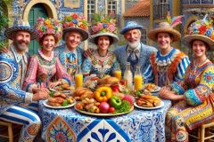 DALL·E-2025-07-18-22.39.13-A-photorealistic-whimsical-close-up-of-cheerful-people-sitting-at-an-outdoor-cafe-table-in-a-fairy-tale-setting.-They-are-dressed-in-colorful-artist