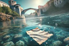 DALL·E-2025-08-28-20.33.54-Ultra-photorealistic-hyper-detailed-cinematic-scene-of-a-handwritten-love-letter-floating-gently-on-the-surface-of-the-Neretva-river-in-Mostar.-The-c
