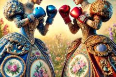 DALL·E-2025-10-11-00.35.24-An-ultra-hyperrealistic-vertical-surreal-scene-in-Mary-Ooms-style-depicting-two-ornate-baroque-women-facing-off-like-fighters-in-a-Tekken-match.-They