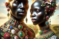 DALL·E-2025-10-11-00.38.21-An-ultra-hyperrealistic-vertical-surreal-portrait-in-Mary-Ooms-style-showing-an-African-man-and-woman-together.-They-are-depicted-photorealistically
