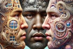 DALL·E-2025-10-11-00.39.30-An-ultra-hyperrealistic-vertical-surreal-extreme-close-up-portrait-of-three-mens-heads-shown-very-close-together-with-only-a-little-space-between-th