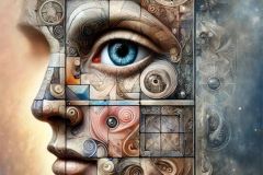 DALL·E-2025-10-11-00.41.01-An-ultra-hyperrealistic-vertical-surreal-portrait-of-a-human-face-divided-into-three-seamlessly-blended-artistic-styles.-One-section-of-the-face-is-in