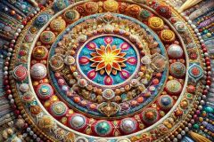DALL·E-2025-07-02-20.30.47-Photorealistic-surreal-image-of-a-richly-detailed-mandala-inspired-by-Milic-of-Macva-featuring-a-central-radiant-mosaic.-The-mandala-is-made-of-embro