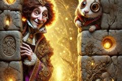 DALL·E-2025-07-11-21.37.18-A-photorealistic-highly-detailed-vertical-image-of-a-surreal-and-magical-scene.-A-large-cracked-ancient-stone-wall-reveals-a-radiant-glowing-fanta