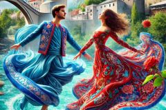 DALL·E-2025-08-28-20.36.14-Ultra-photorealistic-hyper-detailed-vertical-full-body-surreal-scene-of-a-modern-young-man-and-woman-dancing-passionately-by-the-Neretva-river-in-Mos