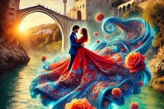DALL·E-2025-08-28-20.37.14-Ultra-photorealistic-hyper-detailed-vertical-surreal-masterpiece-in-Mostar-on-a-bright-summer-day.-A-young-man-and-woman-float-in-a-tender-embrace-ju