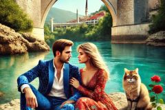 DALL·E-2025-08-28-20.38.09-Ultra-photorealistic-hyper-detailed-vertical-scene-of-a-modern-young-man-and-woman-sitting-together-by-the-Neretva-river-beneath-the-Stari-Most-bridg