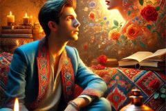 DALL·E-2025-08-28-20.39.33-Ultra-photorealistic-hyper-detailed-vertical-surreal-close-up-inspired-by-Milic-od-Macve.-A-modern-young-man-in-a-blue-outfit-inspired-by-Bosnian-car