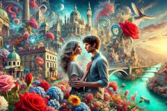DALL·E-2025-08-31-15.04.46-Ultra-photorealistic-hyper-detailed-wide-surreal-scene-inspired-by-Milic-od-Macve.-A-modern-young-man-and-woman-stand-very-close-together-in-the-fore