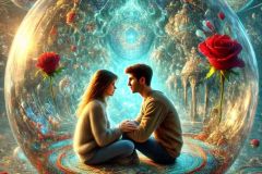 DALL·E-2025-08-31-15.04.59-Ultra-photorealistic-hyper-detailed-vertical-surreal-close-up-inspired-by-Milic-od-Macve.-A-modern-young-man-and-woman-sit-very-close-together-inside